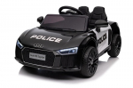 Kahekohaline elektriauto lastele Audi R8 Police, must
