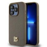 DKNY nahkakate metalllogo ja MagSafe'iga iPhone 14 Pro Max telefonile - pruuni v&auml;rvi