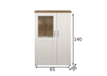 Vitriinkapp Trendteam Shade, 95x38xH140 cm, valge m&auml;nd / tamm
