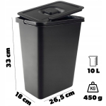J&auml;&auml;tmete sorteerimiskast, 10L, must