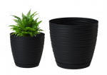 Plastikust lillepott alusega must 16,7x15,4 cm Sahara