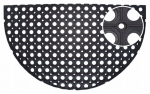 Kummist uksemati poolringikujuline must 75 x 45cm v&auml;litingimustes