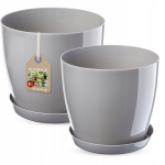 Lillepott koos alusega, Hall Komplekt 23+28cm