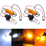 2x LED-pirnid PY21W, BAU15S 12-18V CANBUS suunas + p&auml;evane DRL