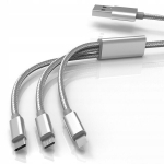 3-in-1 LAADIMISKAABEL 1.2m TYPE-C Lightning USB-C 5A, 1,2 m ilgio TYPE-C žaibo USB-C 5A įkrovimo kabelis "3 viename
