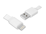 PS USB - iPhone 8PIN kaabel, 1 m, lame, valge.