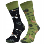 Jahindus- ja metsandussokid hirvemotiiviga, Comodo, Funny SM1/31, must ja roheline.