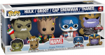 Kuju Funko Pop Marvel Happy Holidays Hulk Groot Cap Thanos, 4 tk
