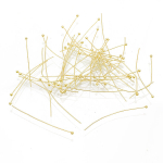 Tihvtid kuuliga, Messing, kuld, 45x0.5mm, kuul 1.8mm, 50 tk