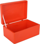 Punane kaanega puidust kast, 30x20x14 cm, asjade hoiustamiseks