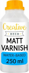 Lakk Matt, 250 ml pudel, Creative Deco, viimistluslakk, L&auml;bipaistev, vesialuseline lakk puidule, savile