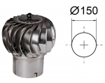 P&ouml;&ouml;rlev katuse ventilatsiooni deflektor, D-150 mm, Alumiinium/tsingitud teras