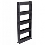 Ratastel mobiilne vannitoa kapp SlimMobile, must