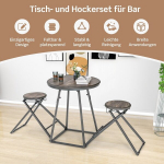 Costway baarilaud koos baaripuki komplektiga 2 inimese baarilaua komplekt kokkupandav 206,5 x 77,5 x 90 cm maal&auml;hedane pruun
