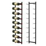 Costway veiniriiuli sein 9 veinipudelile metallist pudelihoidja 22 x 13,5 x 109 cm must