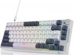 Klaviatuur Royal Kludge RK H81, Brown Switches, Valge