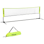 SPORTNOW sulgpalliv&otilde;rk komplekt kokkupandav tennisev&otilde;rk, 103/120/155 cm k&otilde;rgusega reguleeritav sulgpalliv&otilde;rk siseruumides, v&otilde;rkpalliv&otilde;rk koos transpordikotiga metallpol&uuml;ester kollane, Geltona