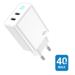 Jellico EU19 GaN 40W PD Universaalne Nutiseadmete &Uuml;li Kiire Laadija 2x USB-C PD 20W Valge