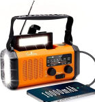 (Oranž) Kaasaskantav raadio 10000mAh p&auml;ikeseenergia k&auml;siv&auml;ndaga mobiiltelefoni laadija h&auml;daabiraadiod AMFM LED taskulamp v&auml;litingimustes sisevalgus &ouml;&ouml;