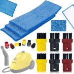 Aurutriikraud Asendusosa aurupesuri Karcher SC jaoks &ndash; Komplekt 3 mopipatja ja 6 harja, Mikrofiiber, &Oslash; 4 cm