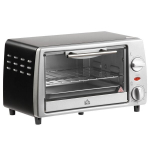Mini-ahi 10 l 750 W 100&ndash;230 ℃ 60 minutiline taimer, k&uuml;psetusplaat, grillrest ja eemaldatav p&otilde;hjapann, pitsaahi, h&otilde;bedane