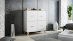 Kummut Cama Meble Lotta 110 4D, valge/tamme v&auml;rv