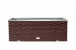 Alumiiniummetallist viimistlusega &otilde;ues pol&uuml;uretaanist lillepott, p&auml;hkelpruun, 98 cm x 25 cm x 34 cm