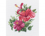 Ristpistes tikkimiskomplekt "Hibiskus", 23 x 23, RTO