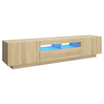 vidaXL telerikapp LED-tuledega, Sonoma tamm, 180 x 35 x 40 cm