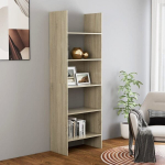 vidaXL raamaturiiul Sonoma tamm, 60 x 35 x 180 cm, puitlaastplaat, Ruda