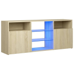 vidaXL telerialus LED-tuledega, Sonoma tamm, 120x30x50 cm