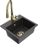 Graniidist k&ouml;&ouml;givalamu Mexen Milo koos segisti ja sifooniga, Black granite+Gold