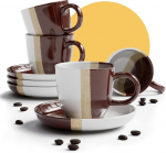 Keraamilised espressotassid, 4 tk, pruun