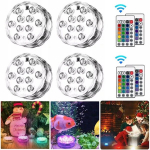 Led basseini, jacuzzi, spa veealune valgustus puldiga peole, 4 tk.