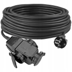 Kummist ehituslik kolmikpistikupesa pikendusjuhe 3 pistikupesaga 10m 3x2,5mm 16a Owy Ip44