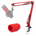 Youshares mikrofoni statiiv punase popfiltriga Hyperx Quadcast S jaoks