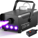 Kaasaskantav 500W LED suitsu- ja udu masin juhtmega ja juhtmevaba kaugjuhtimispuldiga, kiire soojenemine, mittetoksiline aur