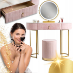 WC koos LED-peegliga beebit&uuml;drukule ASHLEY Pink koos sahtliga ja tooliga