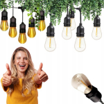 Aia valgusgirland 15m 15x led e27 pirn + veekindel juhe