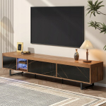 Tv-alus, led valgustus, must + puit, marmorimustriga