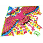 Laste k&auml;epidemega tuulelohe m&auml;ngimiseks aias tuulega Owl 95 cm, Vaiki&scaron;kas aitvaras su rankena, skirtas žaisti sode, vėjyje, pelėda 95 cm