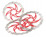 Jalgratta piduriketas Xlc Br-x02 160 mm (6") h&otilde;be-punane + kruvid