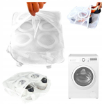 Kott jalan&otilde;ude pesemiseks, kaitsev v&otilde;rk kingadele pesumasinas lukuga