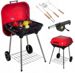 S&uuml;si kaasaskantav aia grill ratastel kaanega + rest