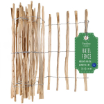 Creative Home aiapiirde &otilde;ue | 90 cm k&otilde;rge, 5 m pikkune sarapuupuidust rullpiire | Paneelide vahe 3&ndash;5 cm | Puidust piirdeaed murule, peenra &auml;&auml;ristuseks sarapuust