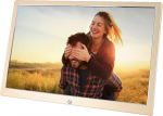 Gsituk 12-tolline digitaalne pildiraam, elektrooniline pildiraam, metallist k&otilde;rge eraldusv&otilde;imega ips laiekraan, kalender / foto / video koos kaugjuhtimispuldiga, digitaalne pildiraam - kuldne, toetab sd-kaarti ja usb