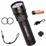 Acebeam E75 Led taskulamp Aku 5000mah Usb-c Must 260m 4500lm