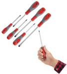 Turbotools kruvikeerajate komplekt magnetiga, 6 tk, lamedad ja ristpeaga