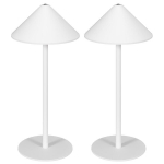 Valge laetav metallist LED-laualamp USB-kaabli ja puutetundliku l&uuml;litiga, Valge