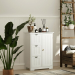 HOMCOM vannitoakapp, k&uuml;lgkapp 3 sahtliga, vannitoakapp reguleeritava riiuliga, vannituppa, elutuppa 60 x 30 x 80 cm valge, Valge